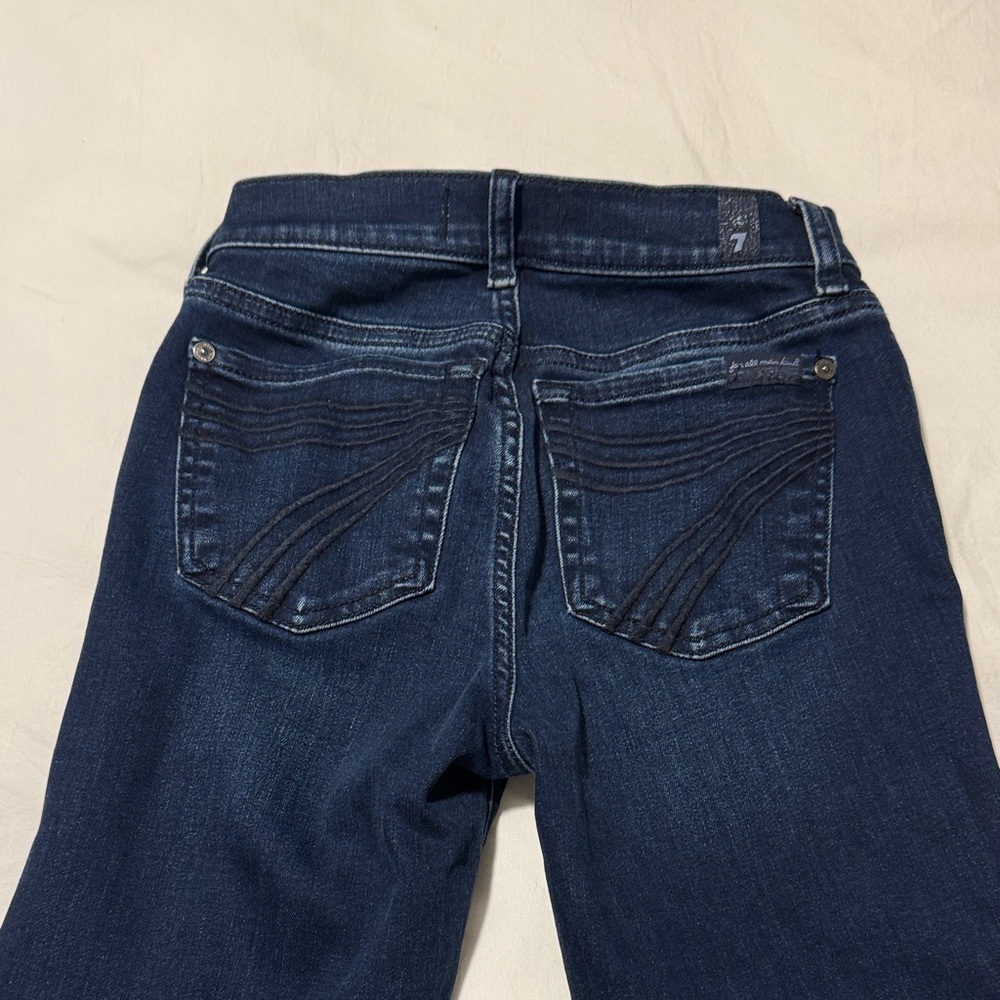 DOJO 7 For All Mankind Women's Dark Blue Boot Cut Jeans